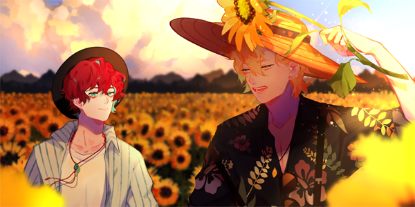 Hifumi and Doppo art by ame_801 on Twitter.